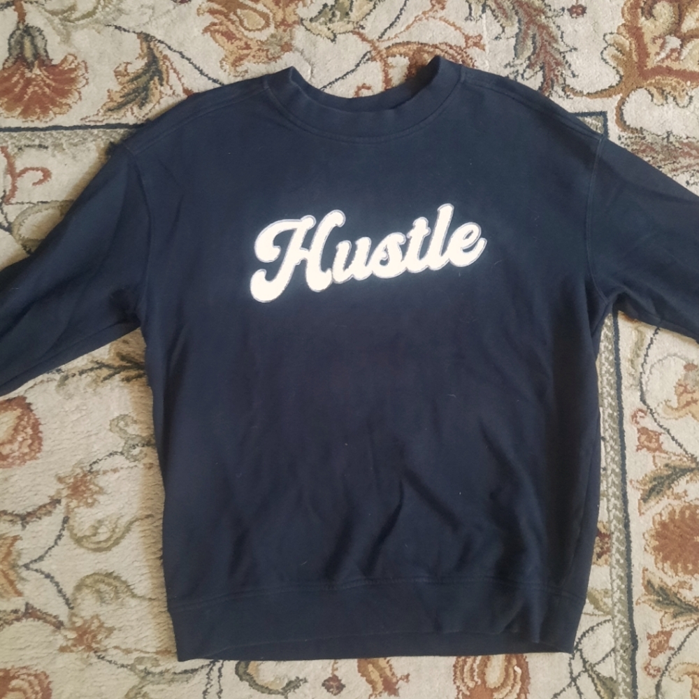 Black crew neck sweater, mens, lightly used